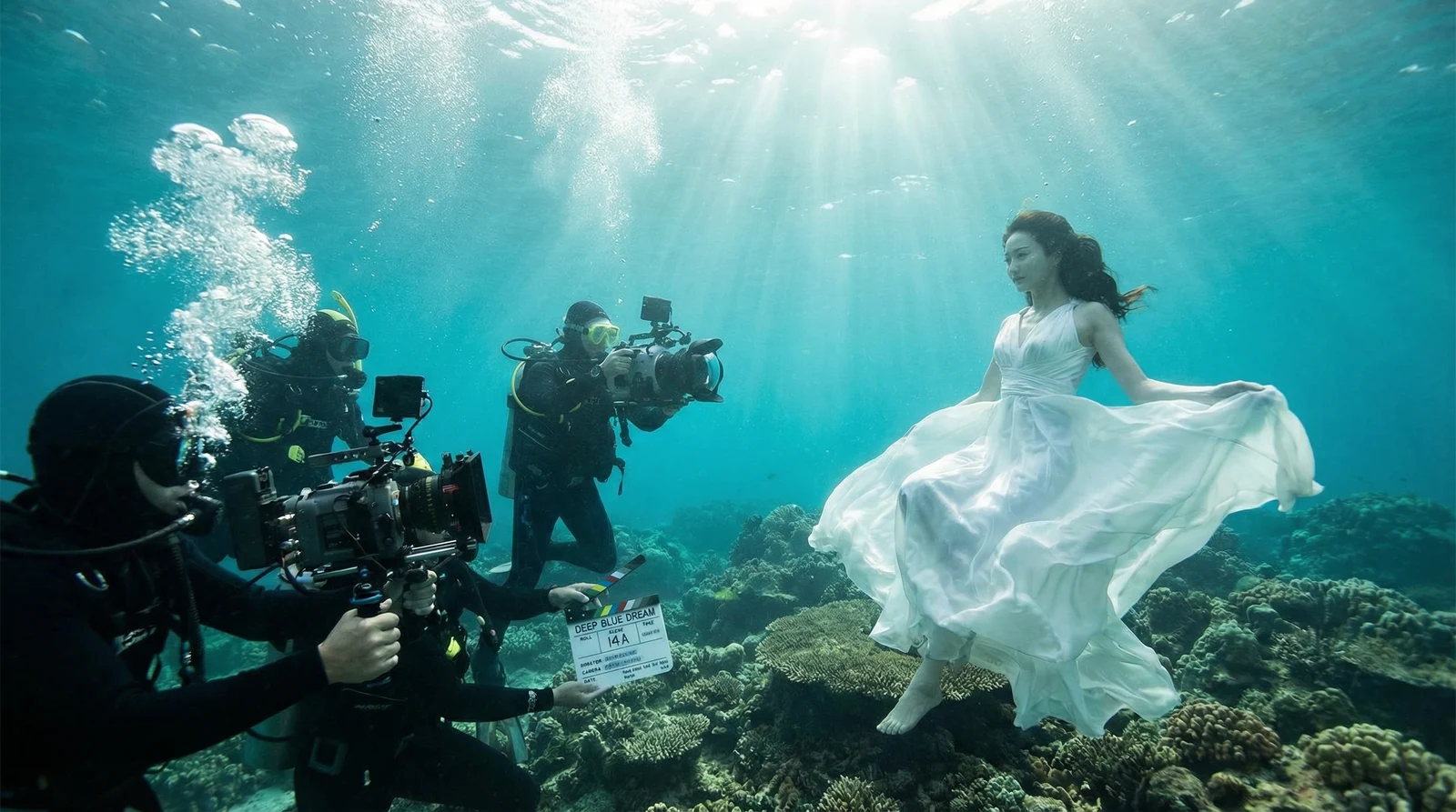 国产萝莉岛栏目水下拍摄现场花絮