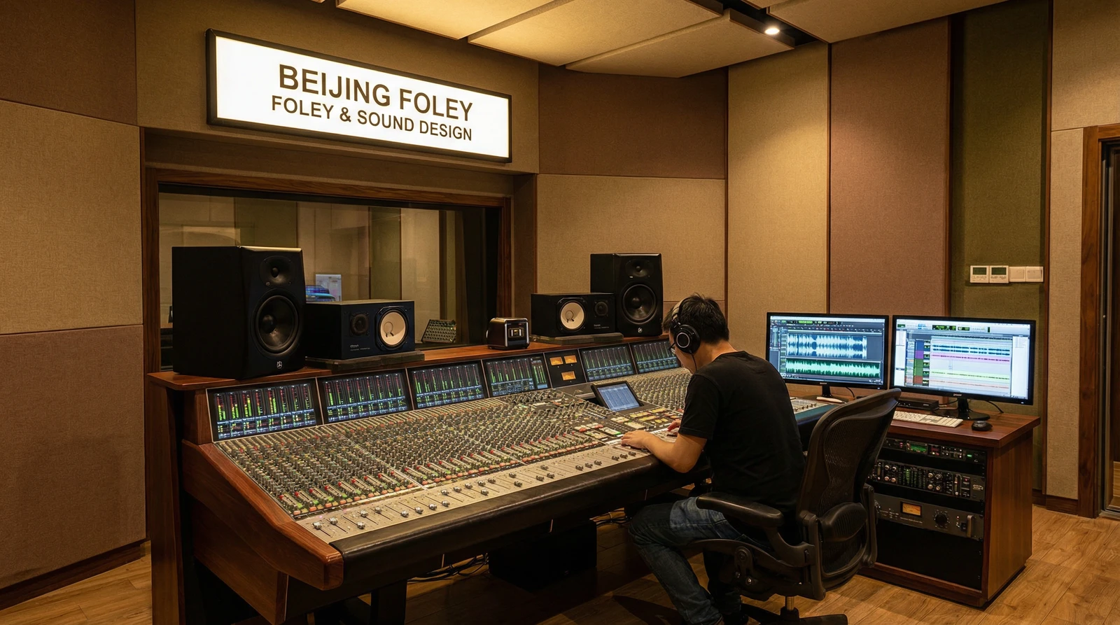 国产专业录音棚音效制作现场